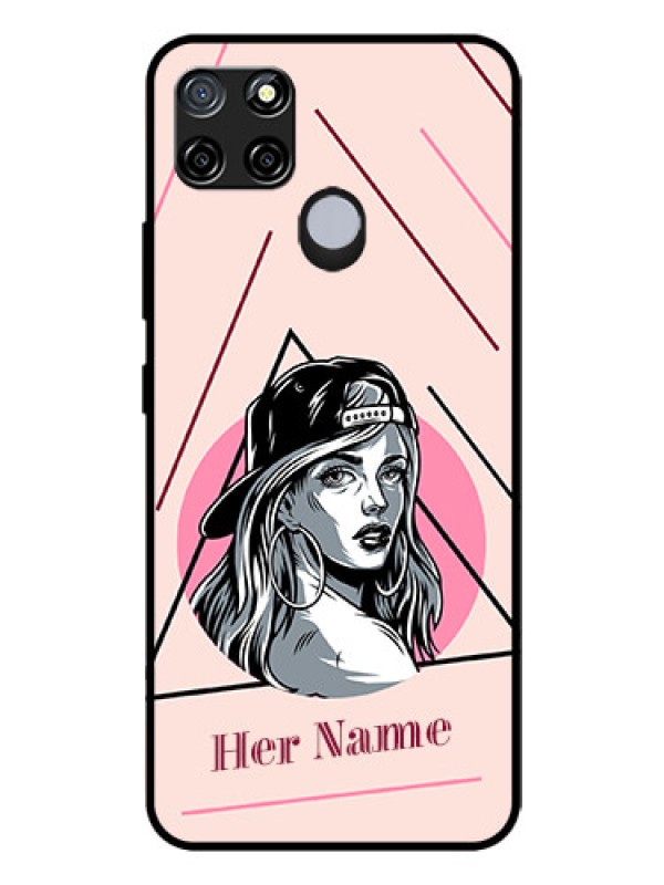 Custom Realme C12 Personalized Glass Phone Case - Rockstar Girl Design