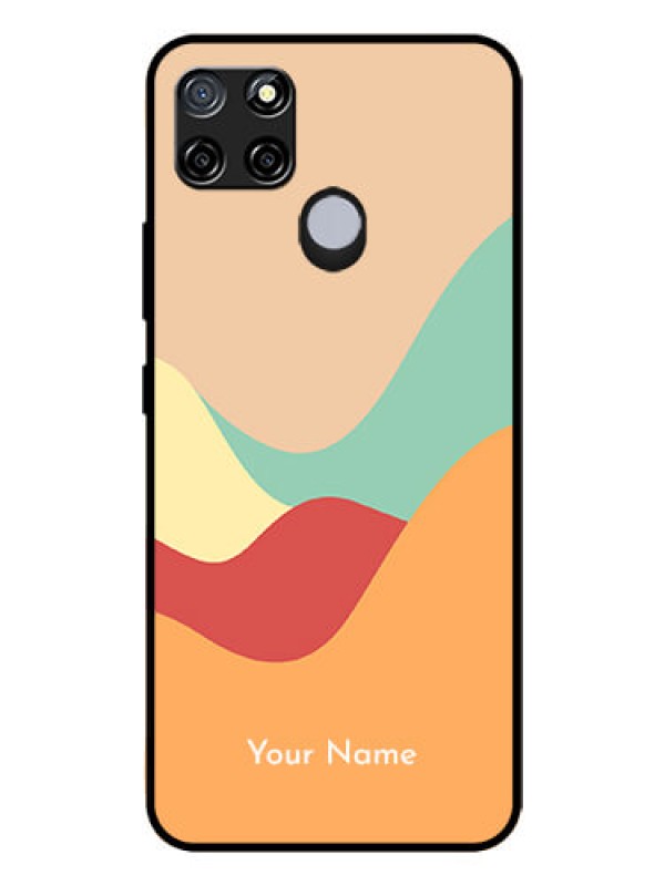 Custom Realme C12 Personalized Glass Phone Case - Ocean Waves Multi-colour Design