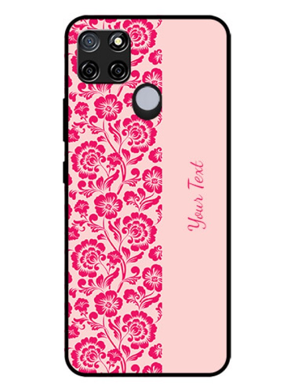 Custom Realme C12 Custom Glass Phone Case - Attractive Floral Pattern Design