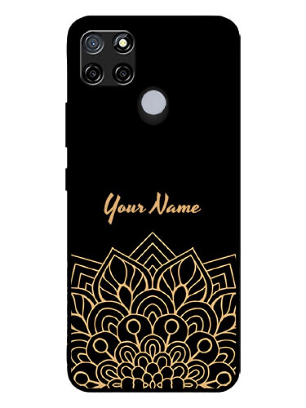 Custom Realme C12 Custom Glass Phone Case - Golden mandala Design