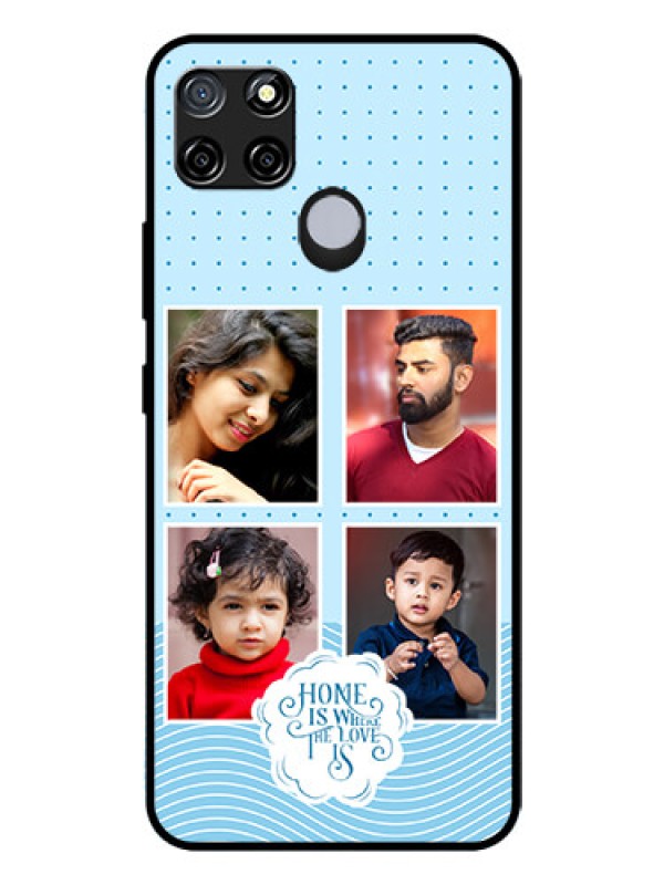 Custom Realme C12 Custom Glass Phone Case - Cute love quote with 4 pic upload Design