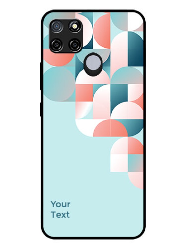 Custom Realme C12 Custom Glass Phone Case - Stylish Semi-circle Pattern Design