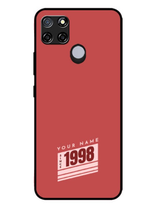 Custom Realme C12 Custom Glass Phone Case - Red custom year of birth Design