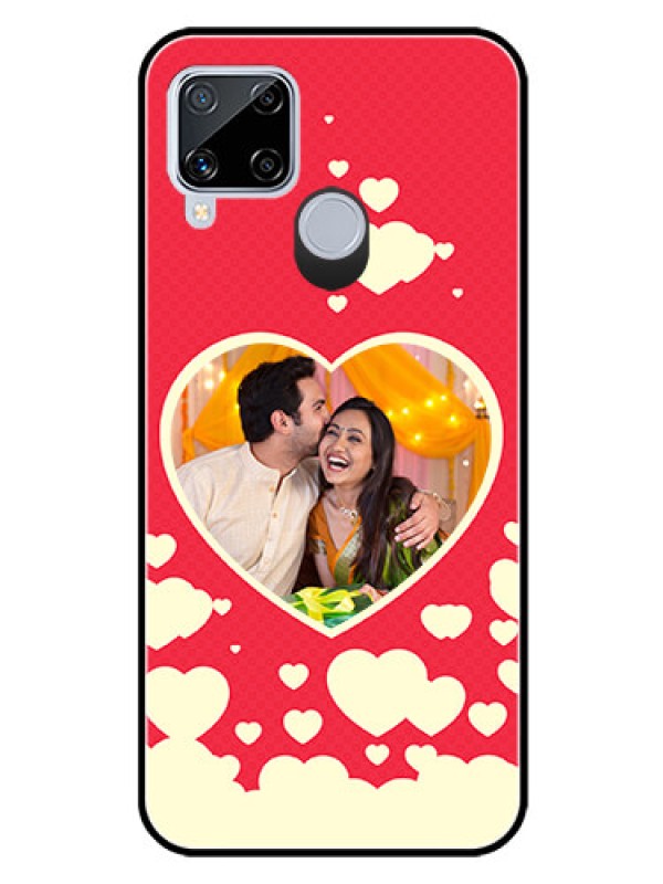 Custom Realme C15 Custom Glass Mobile Case  - Love Symbols Phone Cover Design