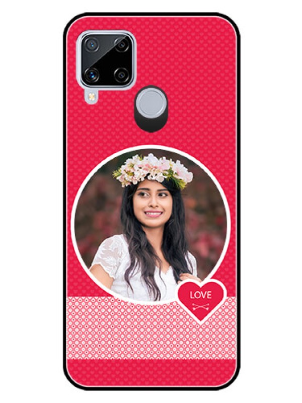 Custom Realme C15 Personalised Glass Phone Case  - Pink Pattern Design