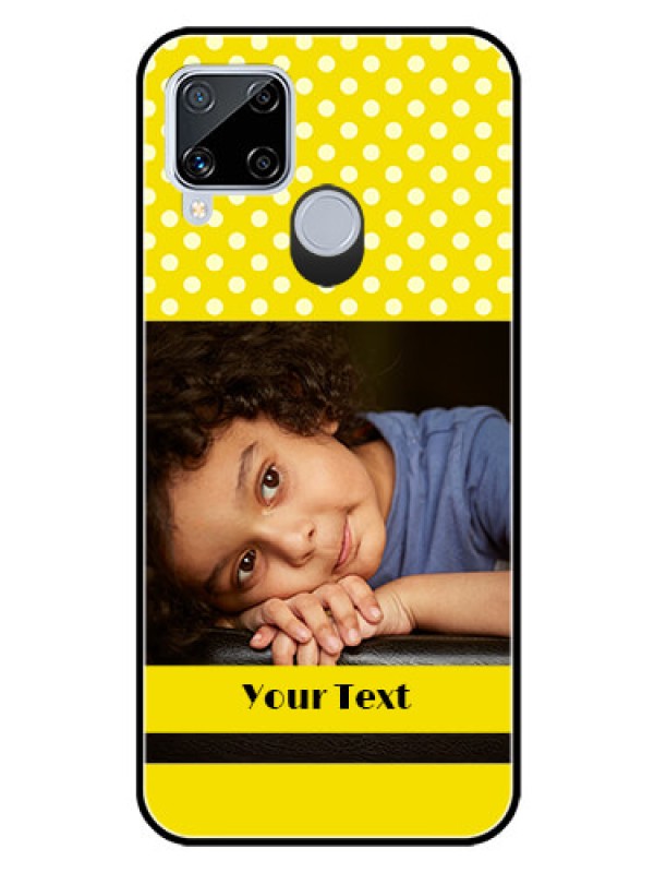 Custom Realme C15 Custom Glass Phone Case  - Bright Yellow Case Design