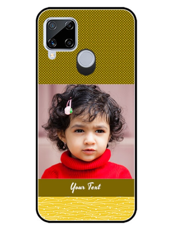 Custom Realme C15 Custom Glass Phone Case  - Simple Green Color Design