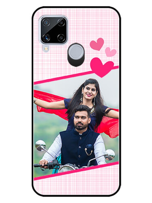 Custom Realme C15 Custom Glass Phone Case  - Love Shape Heart Design