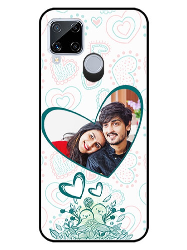 Custom Realme C15 Photo Printing on Glass Case  - Premium Couple Design