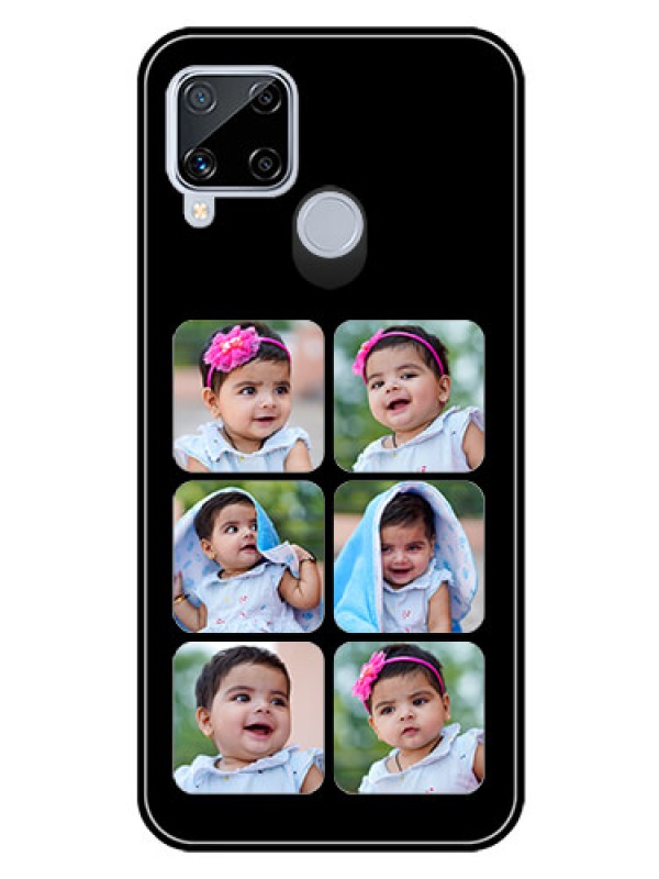 Custom Realme C15 Photo Printing on Glass Case  - Multiple Pictures Design