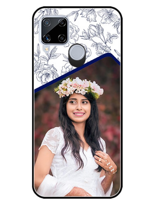 Custom Realme C15 Personalized Glass Phone Case  - Premium Floral Design
