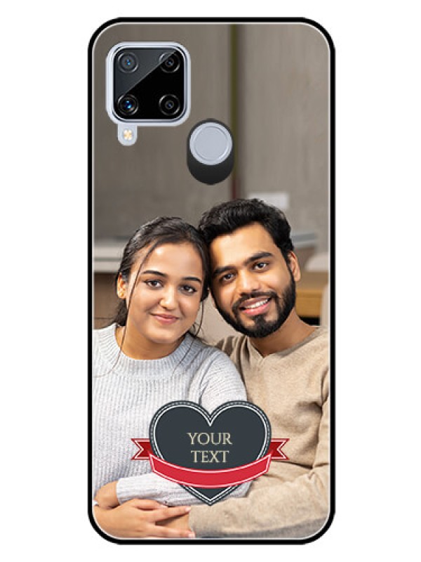 Custom Realme C15 Custom Glass Phone Case  - Just Married Couple Design