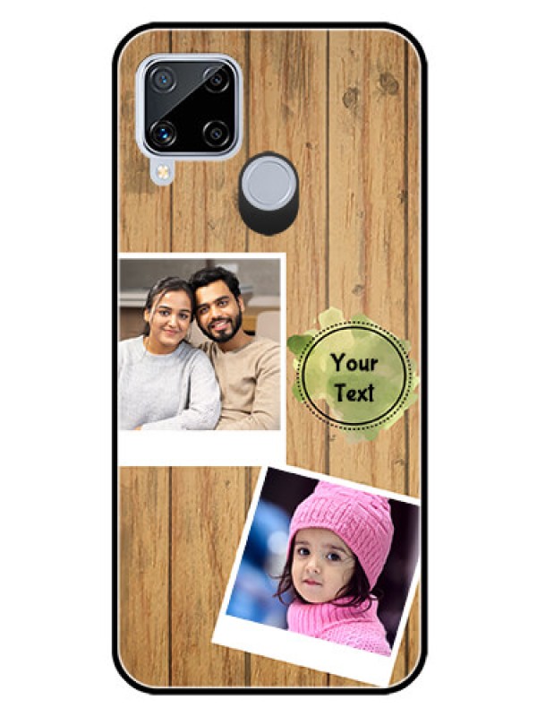 Custom Realme C15 Custom Glass Phone Case  - Wooden Texture Design