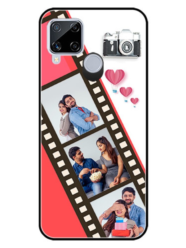 Custom Realme C15 Personalized Glass Phone Case  - 3 Image Holder with Film Reel