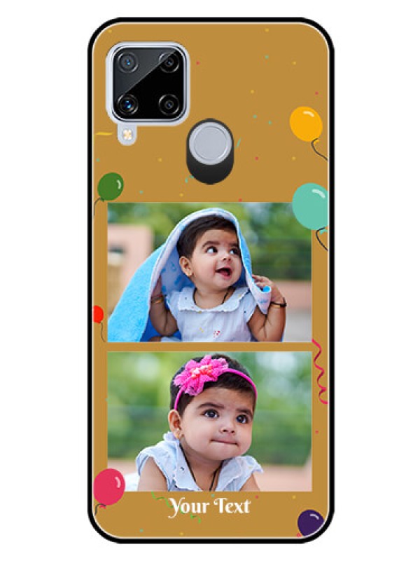 Custom Realme C15 Personalized Glass Phone Case  - Image Holder with Birthday Celebrations Design