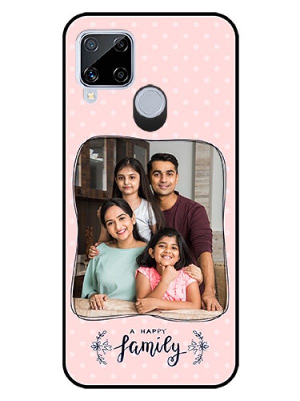 Custom Realme C15 Custom Glass Phone Case  - Family with Dots Design
