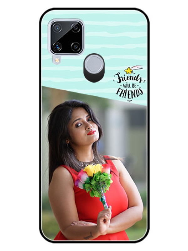 Custom Realme C15 Custom Glass Phone Case  - Friends Picture Icon Design