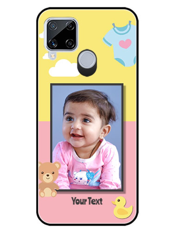 Custom Realme C15 Photo Printing on Glass Case  - Kids 2 Color Design