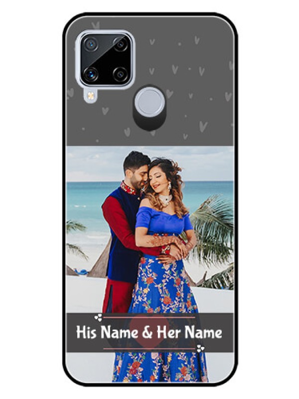Custom Realme C15 Custom Glass Mobile Case  - Buy Love Design with Photo Online