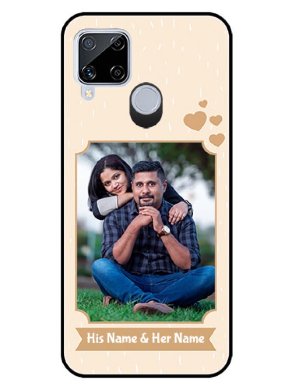 Custom Realme C15 Custom Glass Phone Case  - with confetti love design 