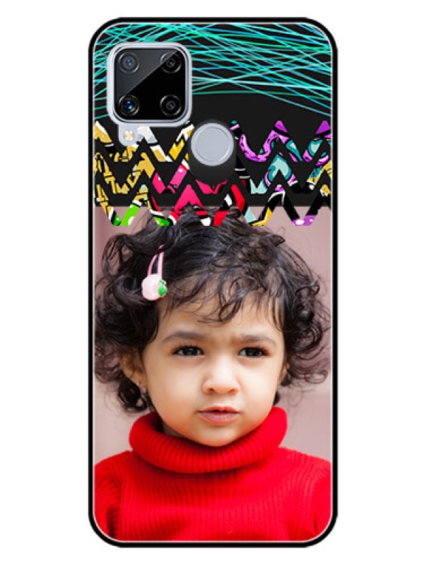 Custom Realme C15 Personalized Glass Phone Case  - Neon Abstract Design