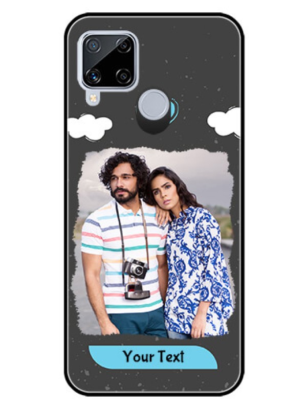 Custom Realme C15 Custom Glass Phone Case  - Splashes with love doodles Design