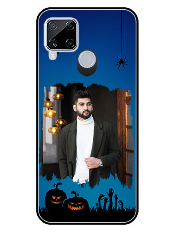 Custom Realme C15 Photo Printing on Glass Case  - with pro Halloween design 