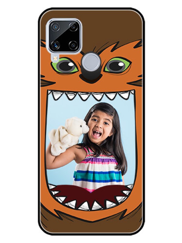 Custom Realme C15 Photo Printing on Glass Case  - Owl Monster Back Case Design