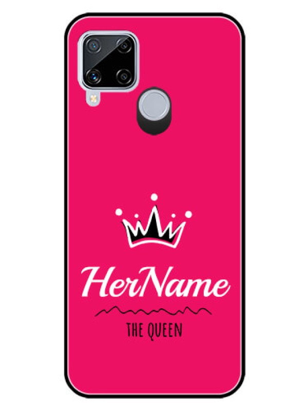Custom Realme C15 Glass Phone Case Queen with Name