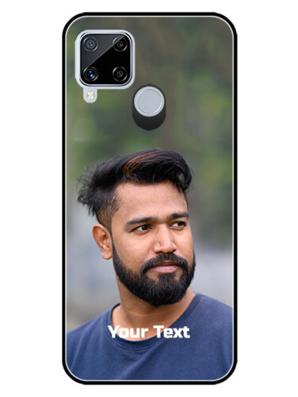 Custom Realme C15 Glass Mobile Cover: Photo with Text