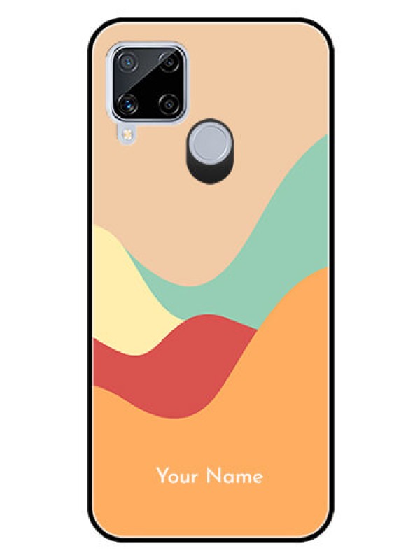 Custom Realme C15 Personalized Glass Phone Case - Ocean Waves Multi-colour Design