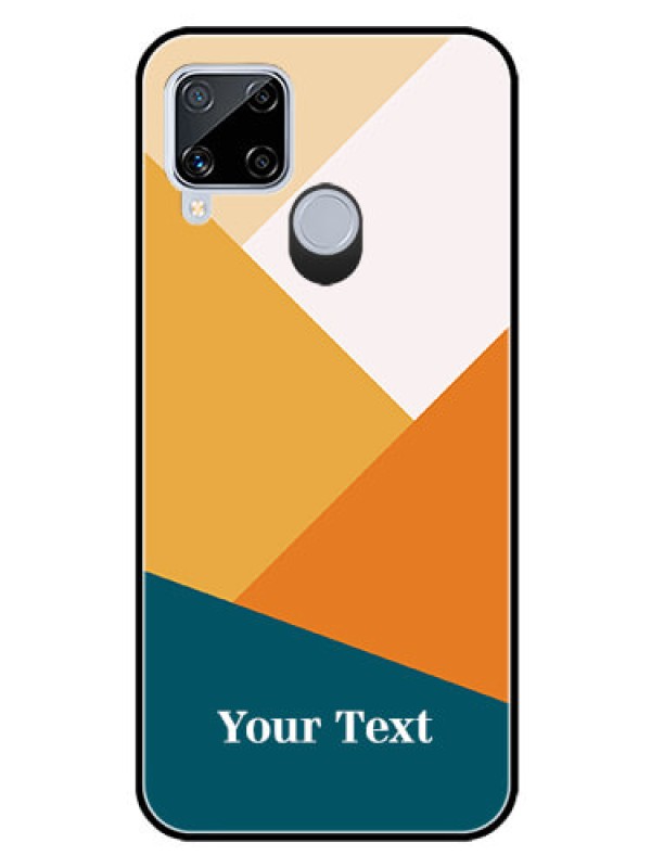 Custom Realme C15 Personalized Glass Phone Case - Stacked Multi-colour Design