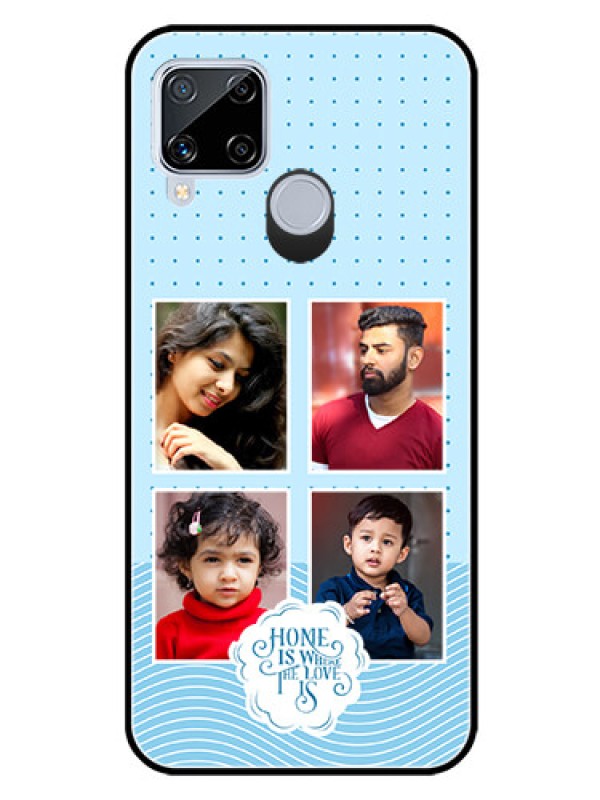 Custom Realme C15 Custom Glass Phone Case - Cute love quote with 4 pic upload Design