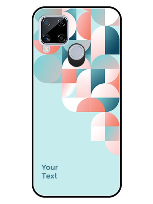 Custom Realme C15 Custom Glass Phone Case - Stylish Semi-circle Pattern Design