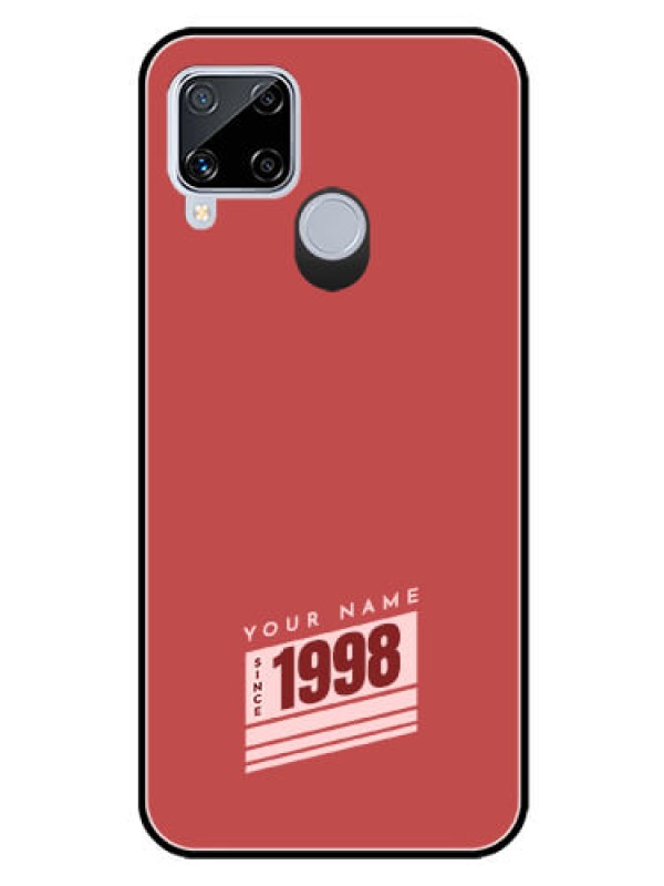 Custom Realme C15 Custom Glass Phone Case - Red custom year of birth Design