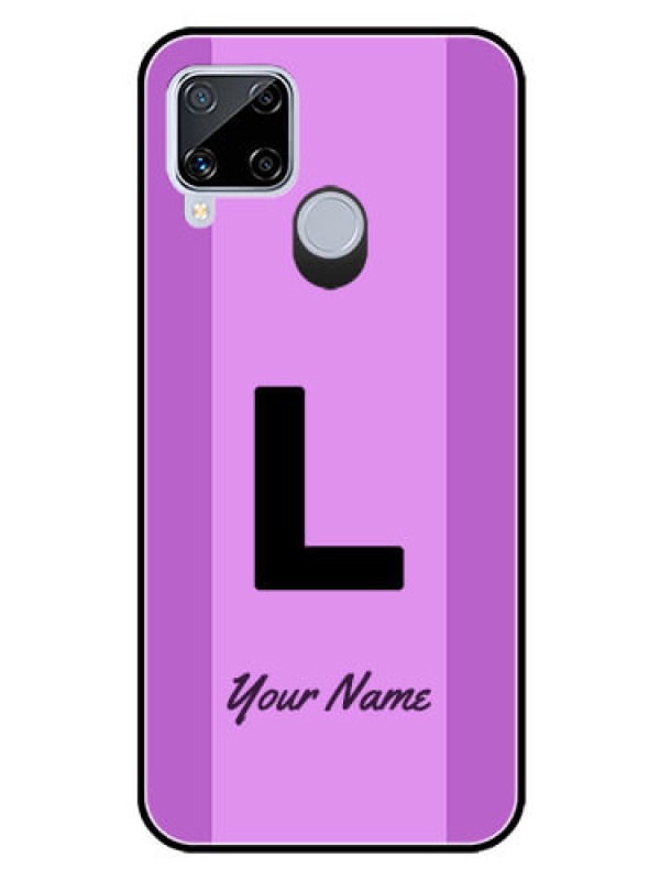 Custom Realme C15 Custom Glass Phone Case - Tricolor custom text Design