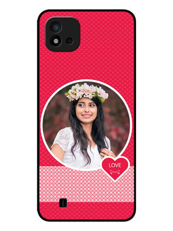 Custom Realme C20 Personalised Glass Phone Case - Pink Pattern Design