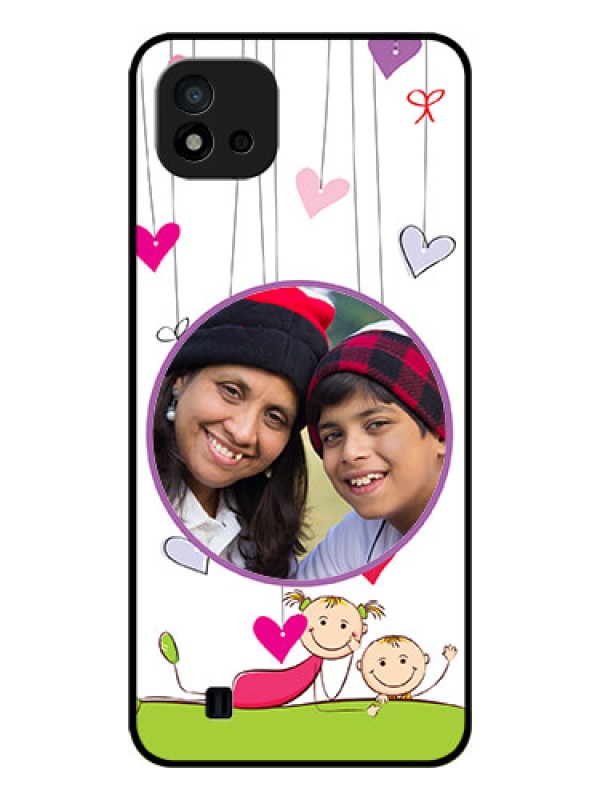 Custom Realme C20 Photo Printing on Glass Case - Cute Kids Phone Case Design