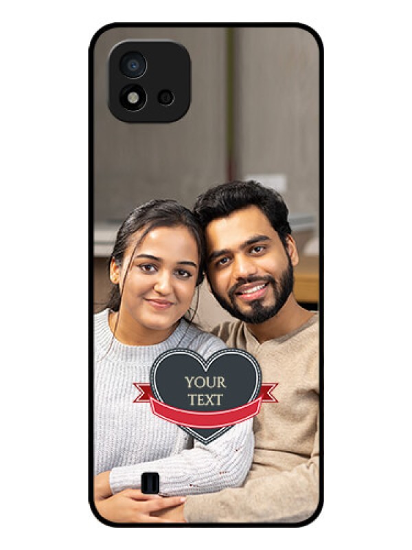 Custom Realme C20 Custom Glass Phone Case - Just Married Couple Design