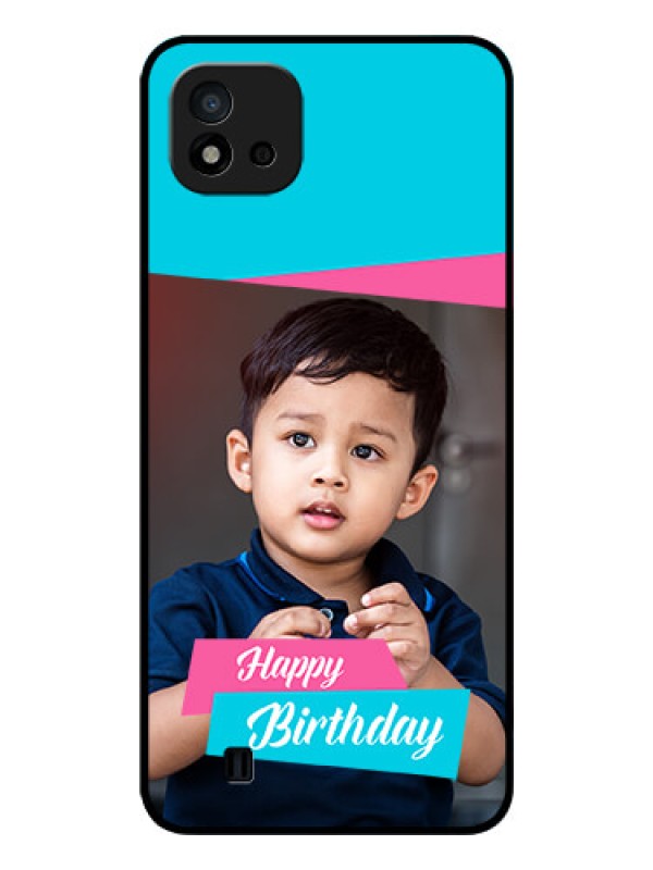 Custom Realme C20 Personalized Glass Phone Case - Image Holder with 2 Color Design