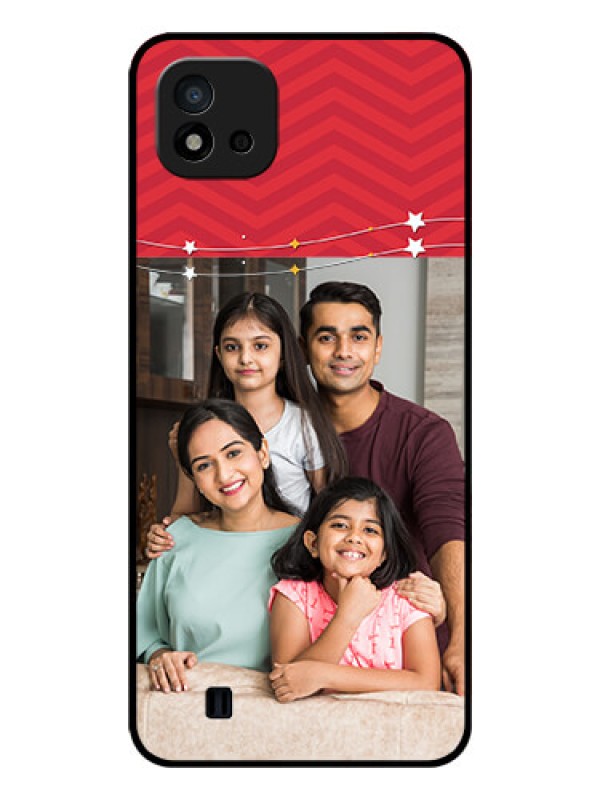 Custom Realme C20 Personalized Glass Phone Case - Happy Family Design