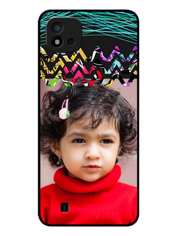 Custom Realme C20 Personalized Glass Phone Case - Neon Abstract Design