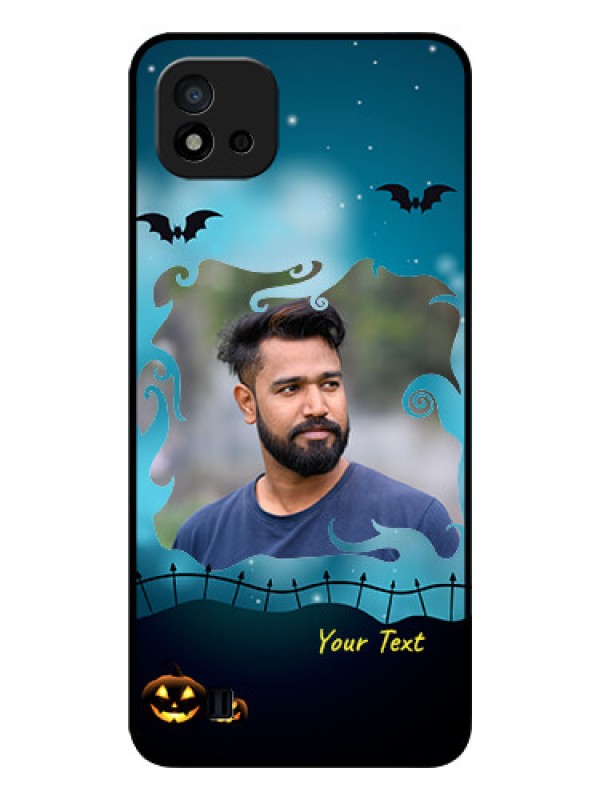 Custom Realme C20 Custom Glass Phone Case - Halloween frame design