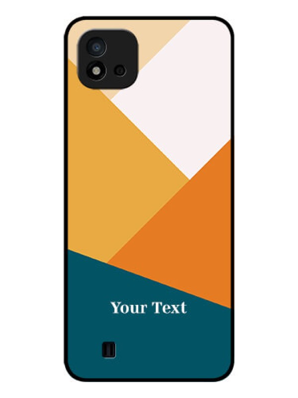 Custom Realme C20 Personalized Glass Phone Case - Stacked Multi-colour Design