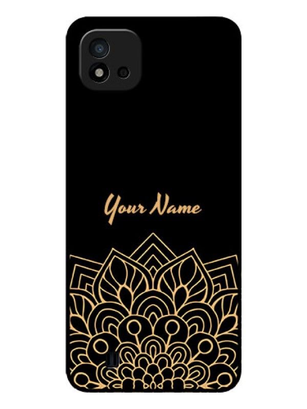 Custom Realme C20 Custom Glass Phone Case - Golden mandala Design