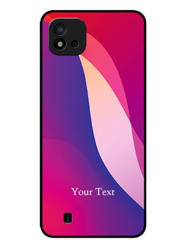 Custom Realme C20 Personalized Glass Phone Case - Digital abstract Overlap Design