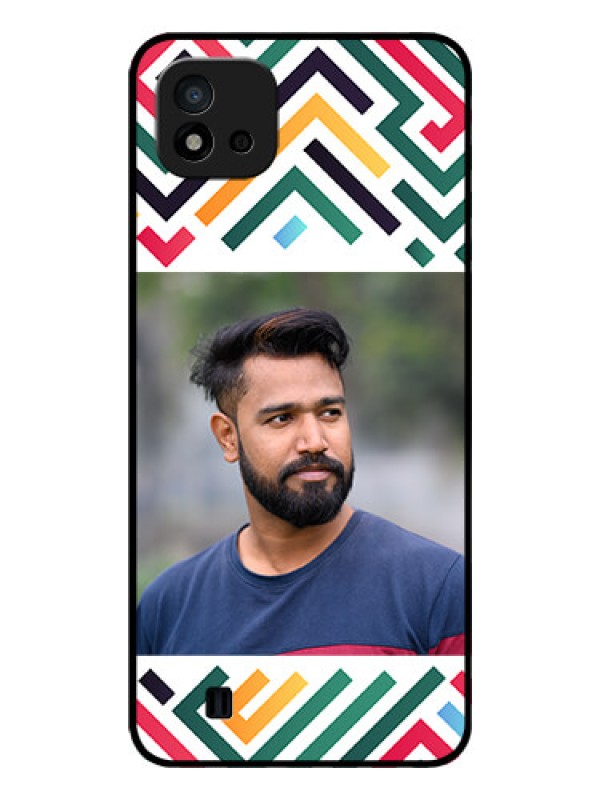 Custom Realme C20 Personalized Glass Phone Case - Colorful Maze Pattern Design