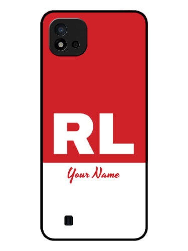Custom Realme C20 Personalized Glass Phone Case - dual tone custom text Design