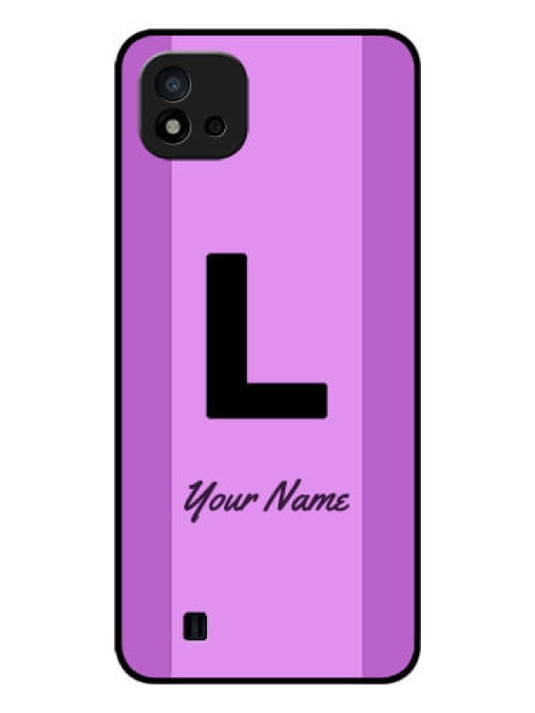 Custom Realme C20 Custom Glass Phone Case - Tricolor custom text Design