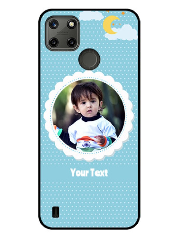 Custom Realme C21-Y Personalised Glass Phone Case - Violet Pattern Design